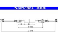 ATE 24.3727-1000.2 Cavo Freno a mano RENAULT OPEL