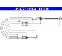 ATE 24.3727-1045.2 Cavo comando, Freno stazionamento per RENAULT