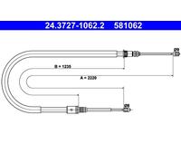 ATE 24.3727-1062.2 Cavo Freno a mano RENAULT