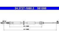 ATE 24.3727-1080.2 Cavo freno a mano