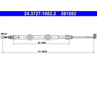 Cavo di trazione, freno di stazionamento ATE 24.3727-1082.2