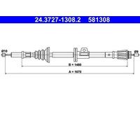 ATE 24.3727-1308.2 Cavo freno a mano per VOLVO V70 I (875, 876) 850 Kombi (855)