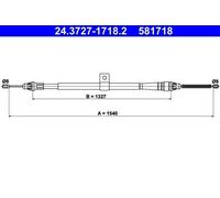 ATE 24.3727-1718.2 Cavo freno a mano per NISSAN MICRA III (K12) Posteriore Sx