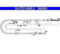 ATE 24.3727-2005.2 Cavo freno a mano per SUZUKI SWIFT III (MZ, EZ) Posteriore Sx