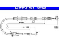 ATE 24.3727-2109.2 Cavo comando, Freno stazionamento per MITSUBISHI