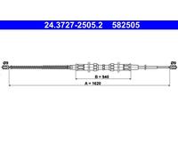 ATE 24.3727-2505.2 Cavo comando, Freno stazionamento per SKODA