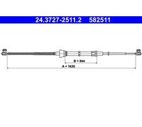 ATE 24.3727-2511.2 Cavo comando, Freno stazionamento per SKODA