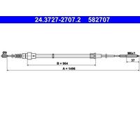 ATE 24.3727-2707.2 Cavo freno a mano per VW Lupo (6X1, 6E1) per SEAT AROSA (6H)