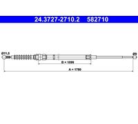 ATE 24.3727-2710.2 Cavo comando, Freno stazionamento per SEAT,SKODA