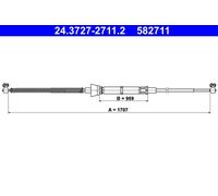 ATE 24.3727-2711.2 Cavo comando, Freno stazionamento per SEAT,SKODA