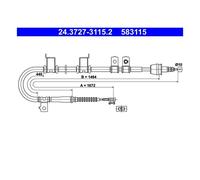 ATE 24.3727-3115.2 Flessibile Freno a Mano Posteriore SX per Hyundai Elantra