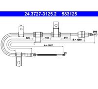 ATE 24.3727-3125.2 Cavo comando, Freno stazionamento per HYUNDAI
