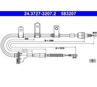 ATE 24.3727-3207.2 Cavo comando, Freno stazionamento per KIA