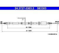 ATE Cavo comando, Freno stazionamento per LAND ROVER 24.3727-3303.2