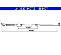 ATE 24.3727-3407.2 Cavo freno a mano per VW TOURAN (1T1, 1T2) TOURAN (1T3)