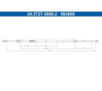 ATE 24.3727-3608.2 Cavo comando, Freno stazionamento per RENAULT