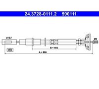 ATE 24.3728-0111.2 Cavo frizione per VW GOLF II (19E, 1G1)