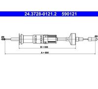 ATE 24.3728-0121.2 Cavo frizione per VW GOLF II (19E, 1G1)