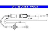ATE 24.3728-0122.2 Cavo comando, Comando frizione per VW
