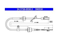 ATE 24.3728-0530.2 Cavo comando, Comando frizione per FIAT