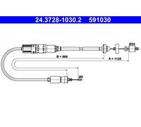Cavo frizione con regolazione automatica 24.3728-1030.2 ATE per RENAULT LAGUNA I