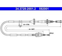 ATE 24.3728-2001.2 Cavo comando, Comando frizione per SUZUKI