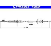 ATE Cavo comando, Comando frizione compatibile con SUBARU SUZUKI 24.3728-2006.2