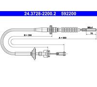 ATE 24.3728-2200.2 Cavo comando, Comando frizione per SUBARU,SUZUKI