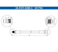ATE 24.5101-0280.3 Flessibile del freno per ALFA ROMEO,MERCEDES-BENZ