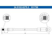 ATE 24.5102-0275.3 Flessibile del freno per BMW