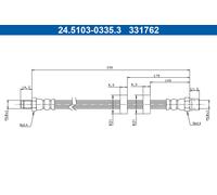 ATE 24.5103-0335.3 Tubo freno