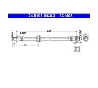 ATE Flessibile del freno 24-5103-0430-3 per BMW E36 assale anteriore