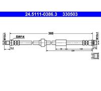 ATE 24.5111-0386.3 Flessibile del freno per NISSAN,OPEL,RENAULT,VAUXHALL