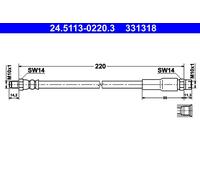 ATE 24.5113-0220.3 Flessibile del freno per AUDI