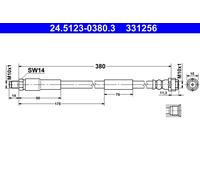 ATE 24.5123-0380.3 Flessibile del freno per MERCEDES-BENZ