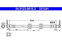 ATE 24.5123-0610.3 Flessibile del freno per MERCEDES-BENZ