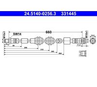 Tubo flessibile del freno ATE 24.5140-0256.3