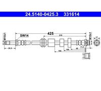 ATE 24.5140-0425.3 Tubo freno