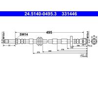 ATE 24.5140-0495.3 Flessibile del freno per AUDI
