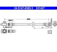 Tubo flessibile freno 24.5147-0385.3 ATE per VW SEAT