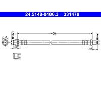 ATE 24.5148-0406.3 Flessibile del freno per MERCEDES-BENZ