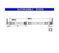 ATE 24.5150-0459.3 Tubo Freno per Mitsubishi COLT Czc Cabriolet Smart Forfour