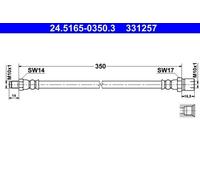 ATE 24.5165-0350.3 Tubo freno per VW Kaefer Typ 1 Kaefer Cabrio (15) Anteriore