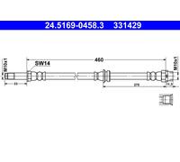 ATE 24.5169-0458.3 Flessibile Freni Per BMW