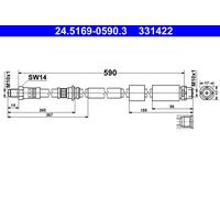 ATE 24.5169-0590.3 Flessibile del freno per BMW