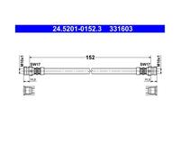 ATE 24.5201-0152.3 Tubo Freno Posteriore per Seat Mii Skoda Citigo VW Carico Up