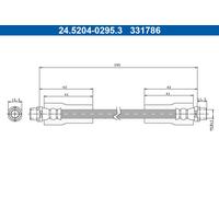 ATE 24.5204-0295.3 Flessibile del freno per AUDI,SKODA,VW