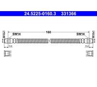 Tubo flessibile freno 24.5225-0160.3 ATE per VW TRANSPORTER T4 Autobus