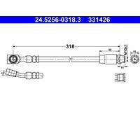 ATE 24.5256-0318.3 Tubo freno per OPEL Meriva A (X03) Anteriore