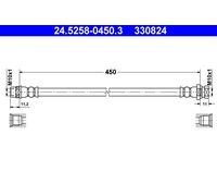 ATE 24.5258-0450.3 Flessibile del freno per NISSAN,OPEL,RENAULT,VAUXHALL